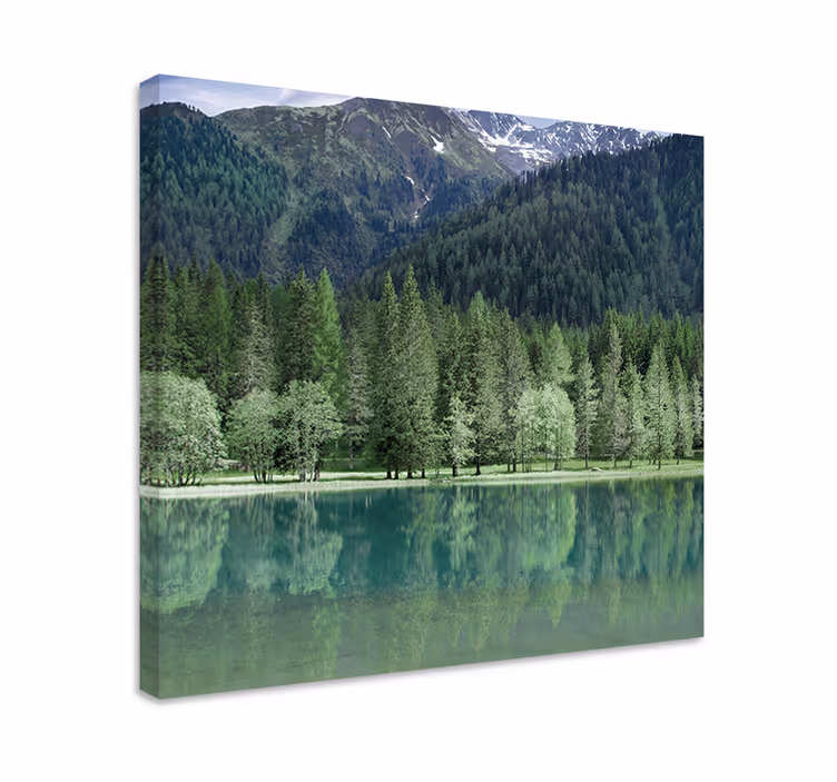 Landscape canvas of serene mountain reflection - TenStickers