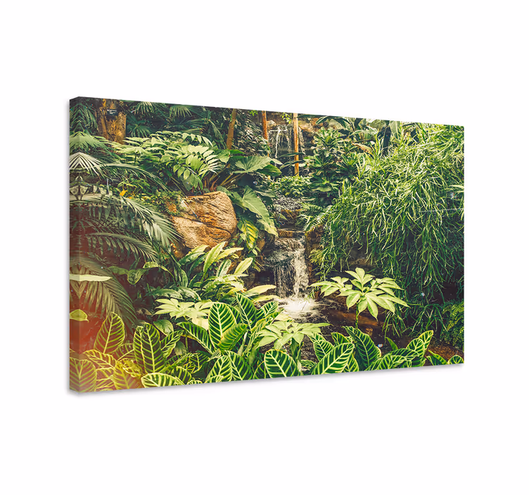Flowers canvas lush tropical oasis art print - TenStickers