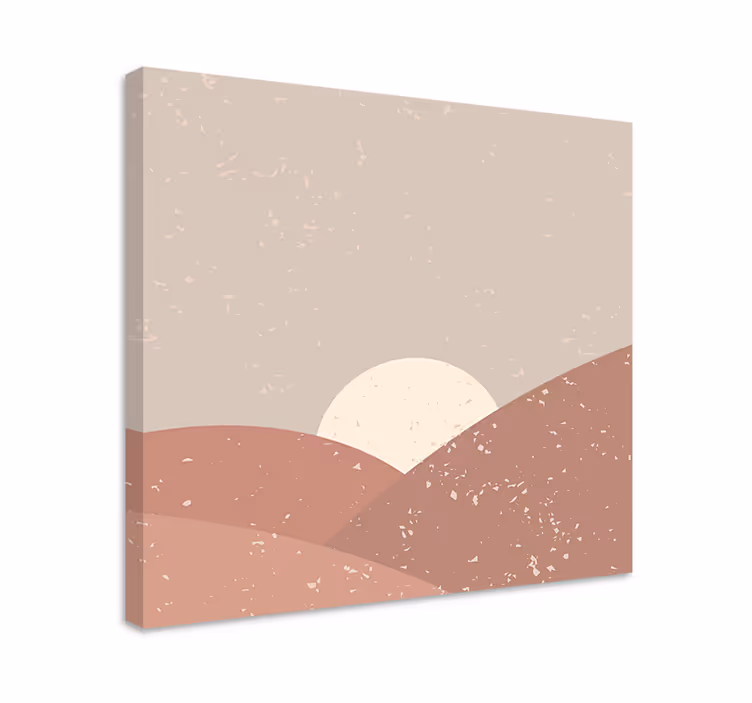Serene desert sunset landscape canvas - TenStickers