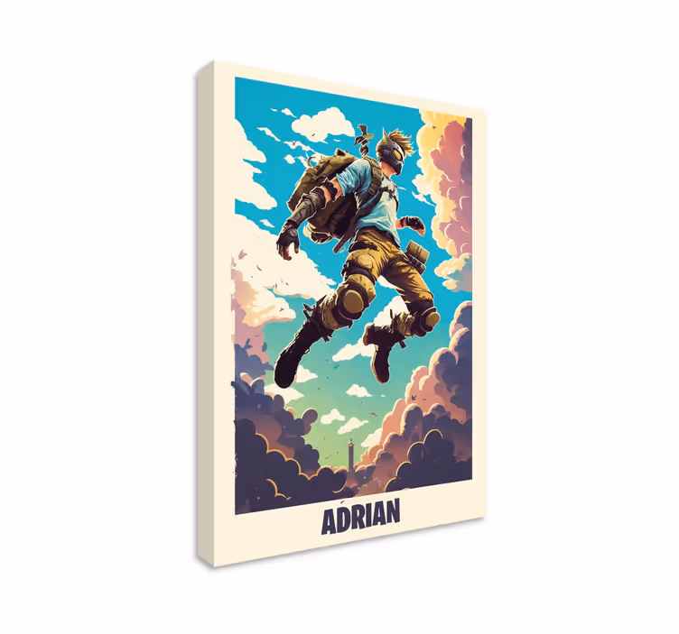 Epic character personalized name gaming art - TenStickers