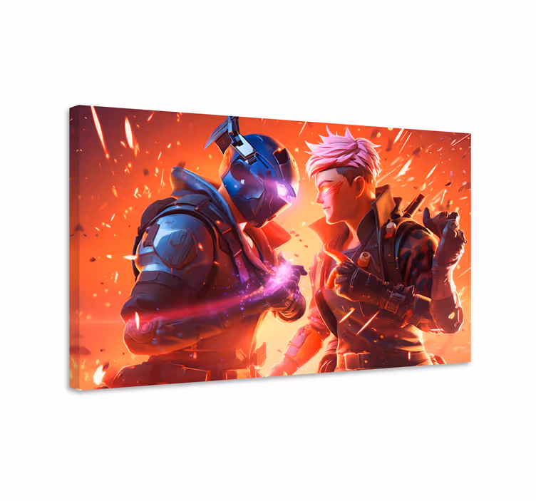 Epic fight framed gaming wall art - TenStickers