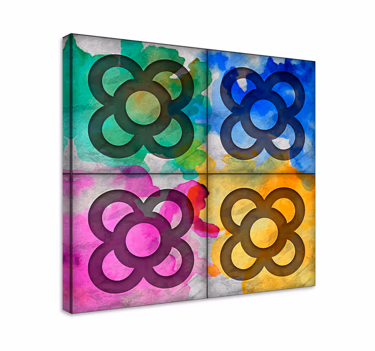 Colorful panot tile retro canvas - TenStickers