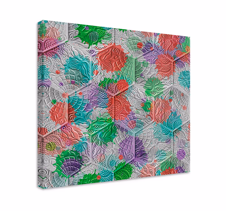 Stained Gaudi tiles retro canvas - TenStickers