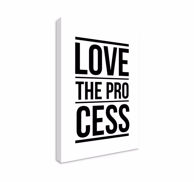 Love the process text inspirational canvas art - TenStickers