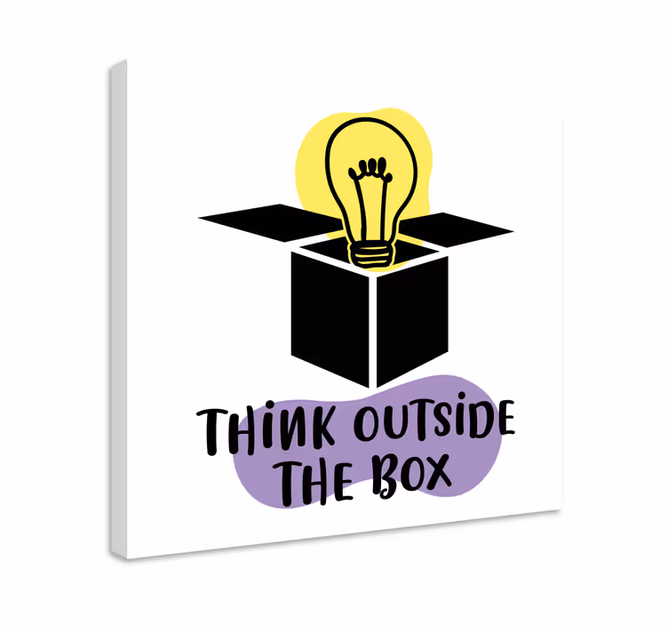 Think outside the box text inspirational art - TenStickers