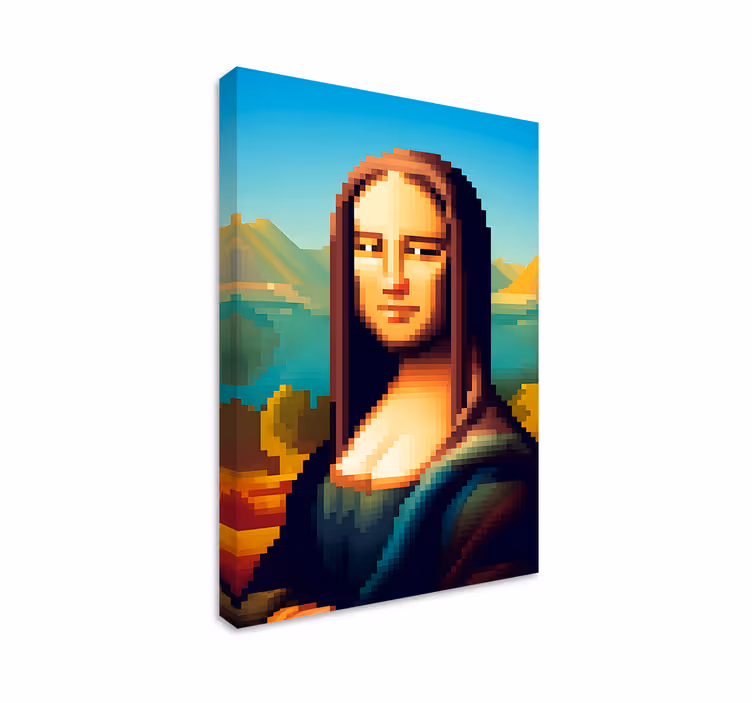 Gioconda pixel art canvas art - TenStickers