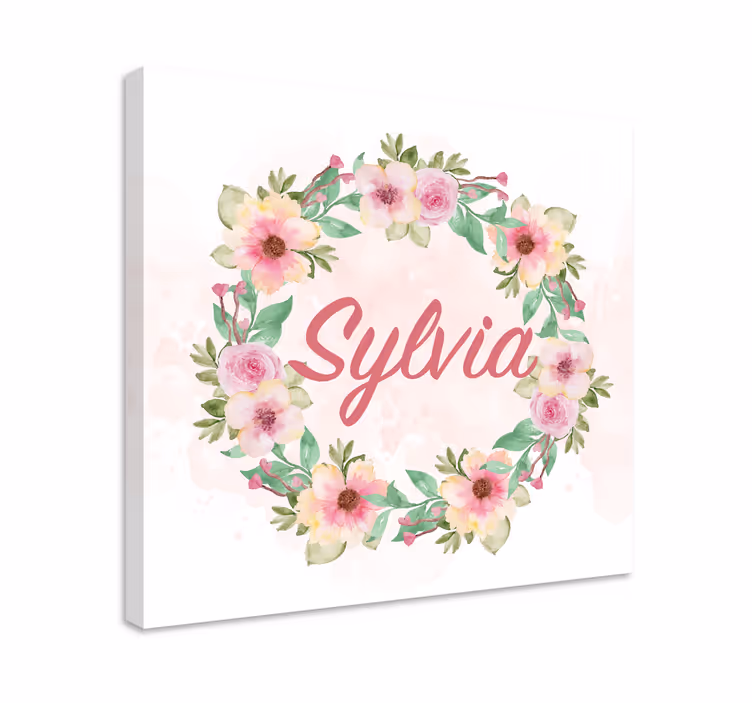 watercolour spring flowers customized canvas print - TenStickers