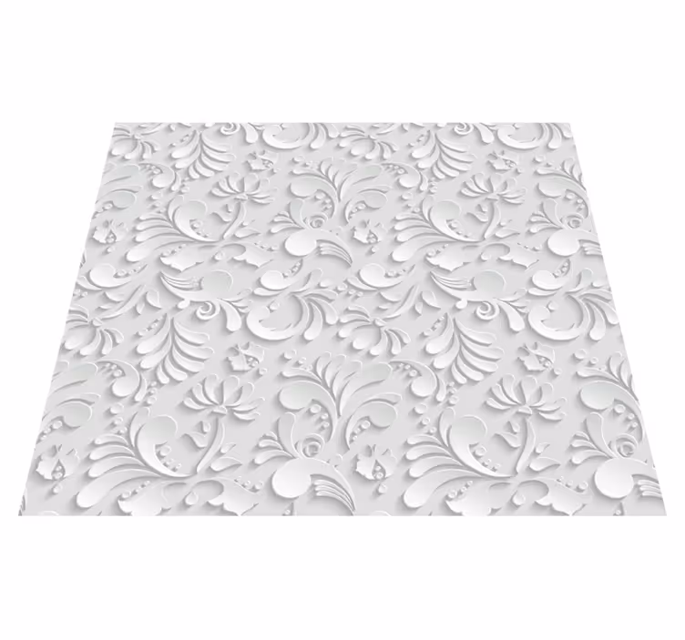3D floral pattern white vinyl carpet - TenStickers