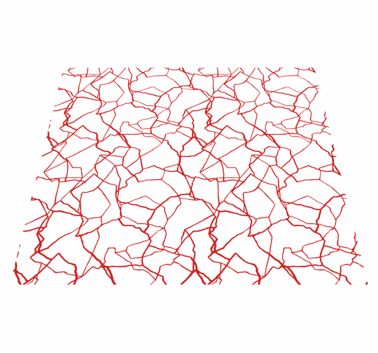 Cracking red pattern white vinyl carpet - TenStickers