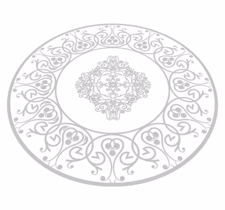 round damask white vinyl carpet - TenStickers