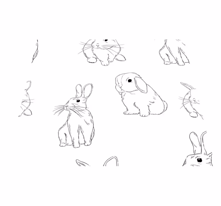 White bunnies white vinyl carpet - TenStickers