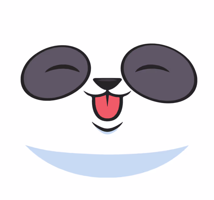 Panda face white vinyl carpet - TenStickers