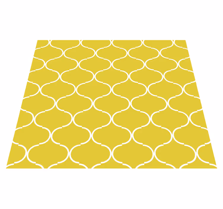 Geometric line pattern yellow vinyl carpet - TenStickers
