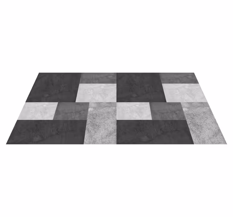 Modern squares design black vinyl carpet - TenStickers