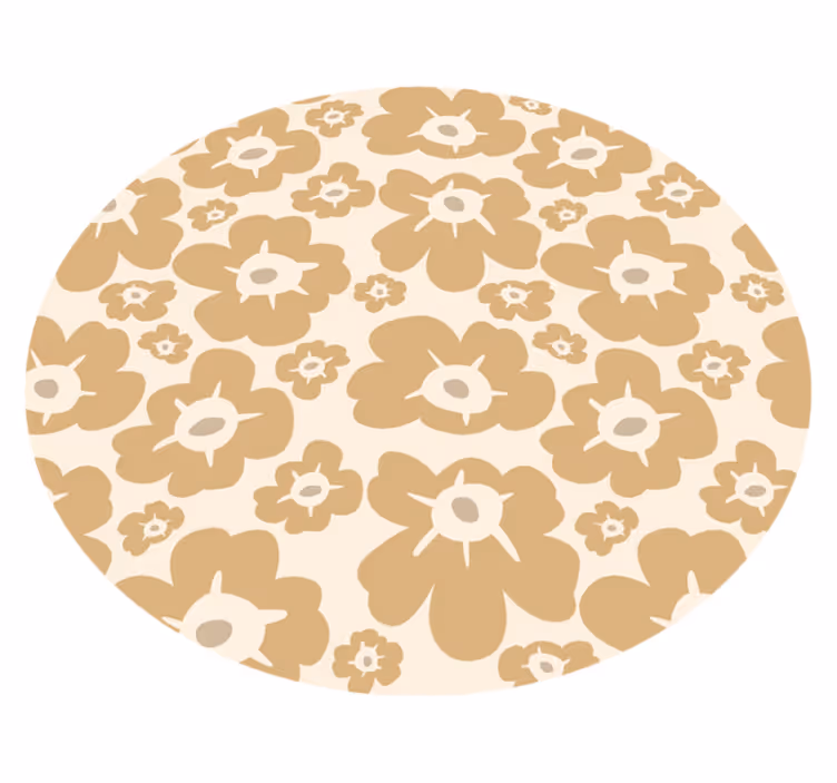 Beige poppies floral vinyl carpet - TenStickers