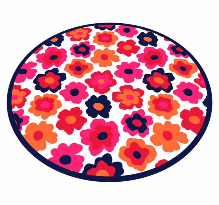Red poppy floral vinyl carpet - TenStickers