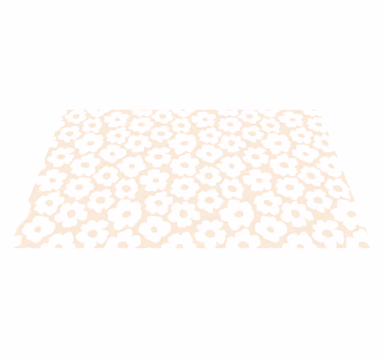 White poppy floral vinyl carpet - TenStickers