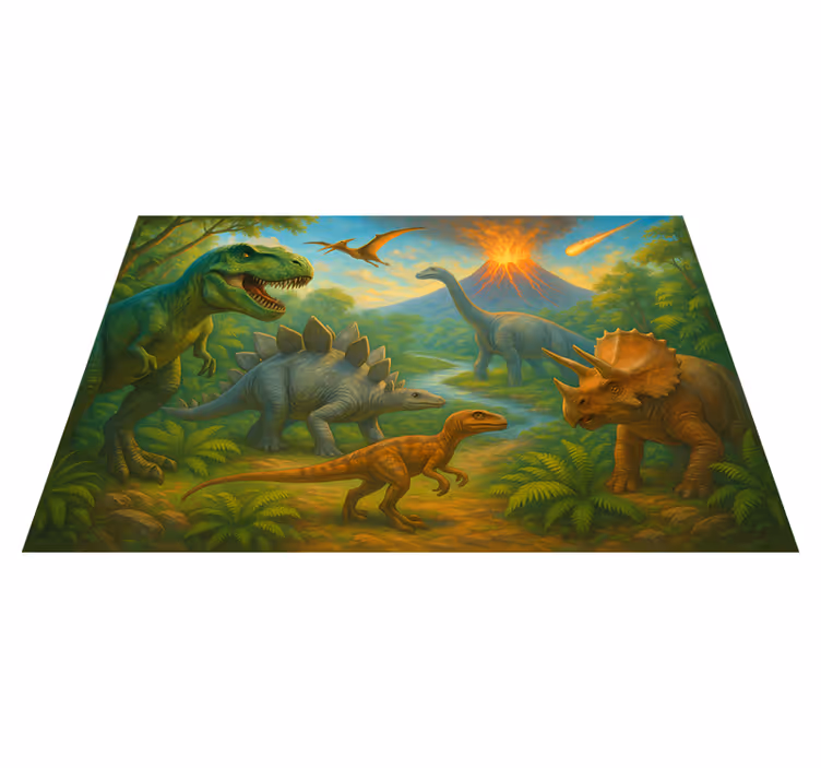 Dinosaurs extinction animal vinyl carpet - TenStickers