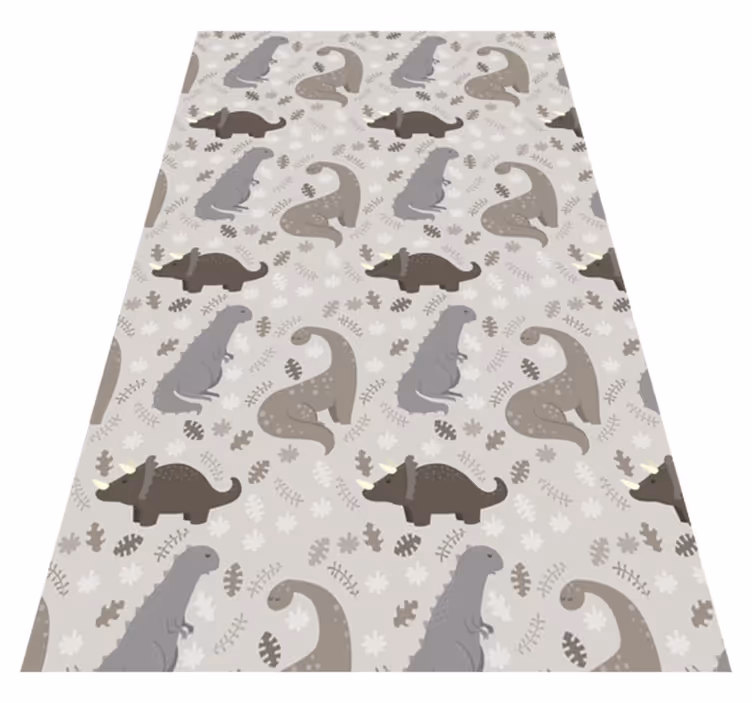 Dinosaurs grey pattern animal vinyl carpet - TenStickers