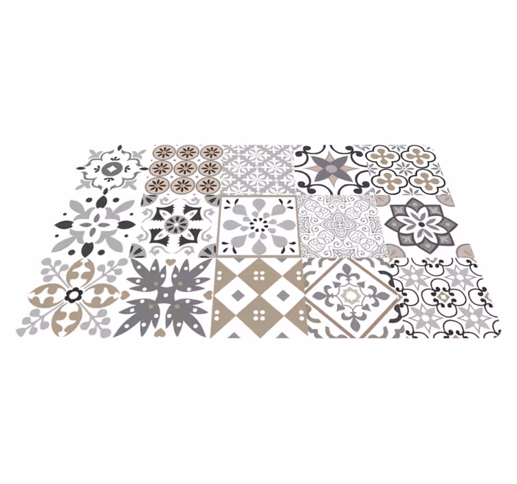 Grey mosaic kitchen vinyl carpet - TenStickers