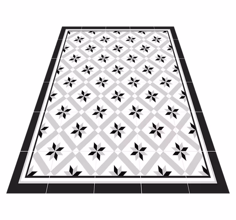 Hydraulic Black kitchen vinyl carpet - TenStickers