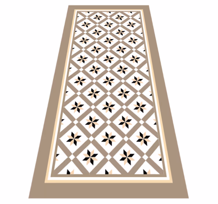 Hydraulic Brown kitchen vinyl carpet - TenStickers
