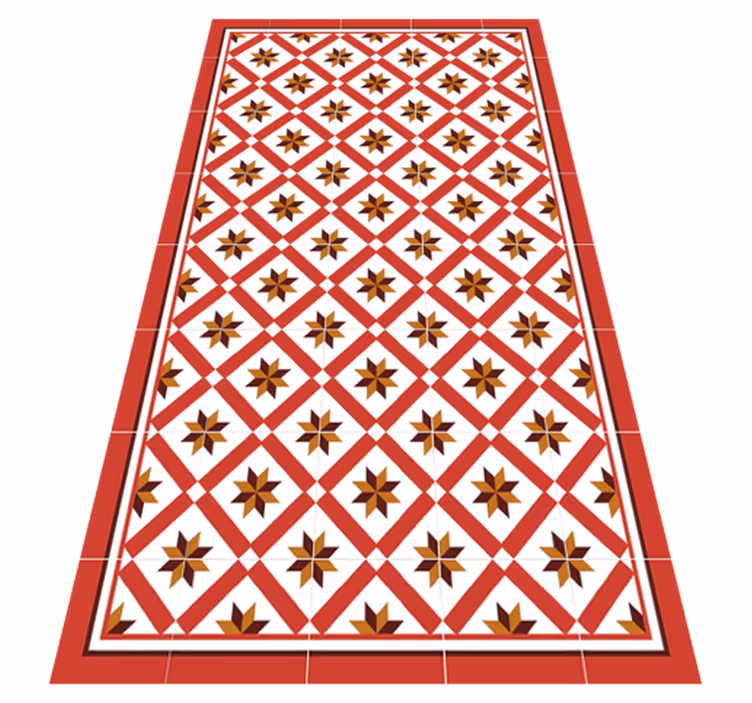 Hydraulic Red kitchen vinyl carpet - TenStickers