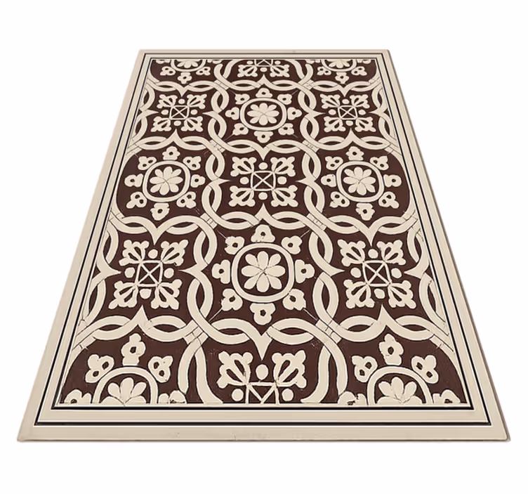 Organic tiles living room vinyl carpet - TenStickers
