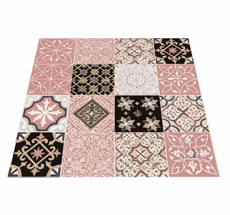 Pink cement living room vinyl carpet - TenStickers