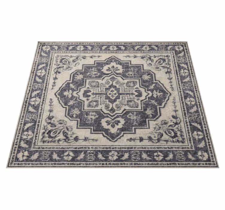 Beige elegant tiles living room vinyl carpet - TenStickers