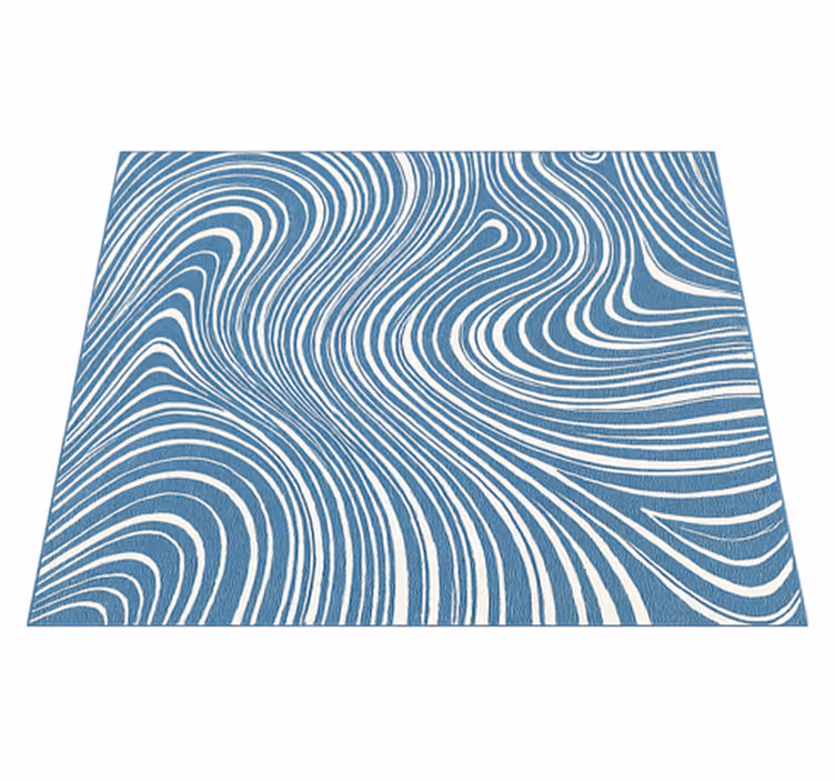 Abstract blue waves outdoor vinyl carpet - TenStickers