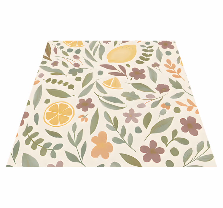 Lemon floral design outdoor vinyl carpet - TenStickers