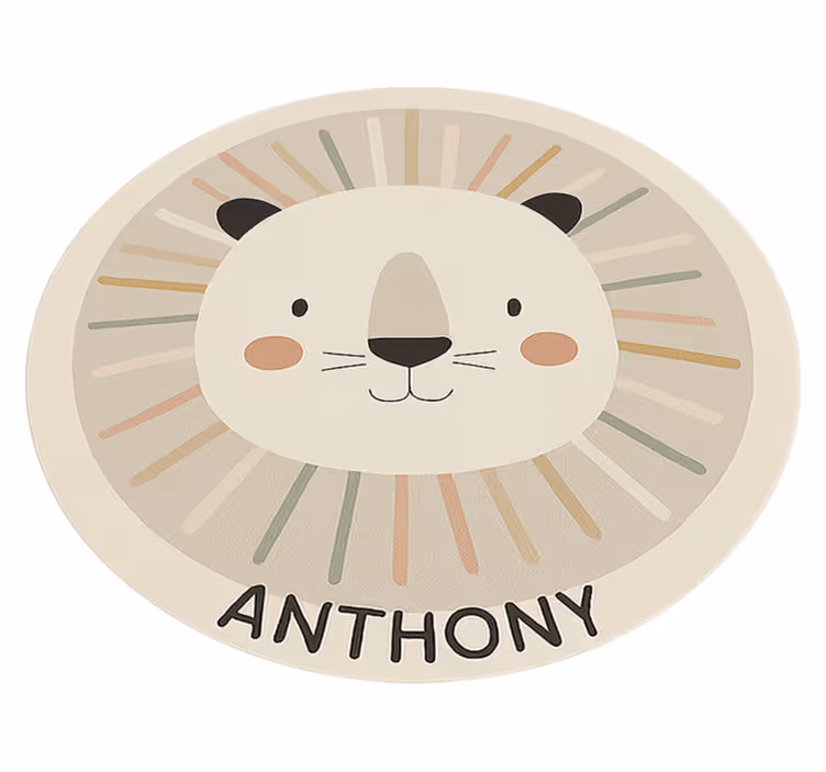 Custom beige lion kids vinyl carpet - TenStickers