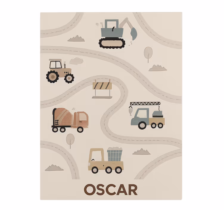 Custom beige construction kids vinyl carpet - TenStickers