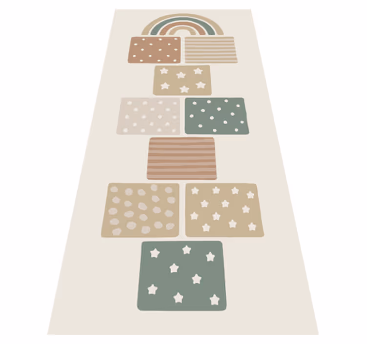 Beige hopscotch game kids vinyl carpet - TenStickers