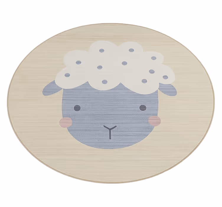 Beige baby sheep kids vinyl carpet - TenStickers