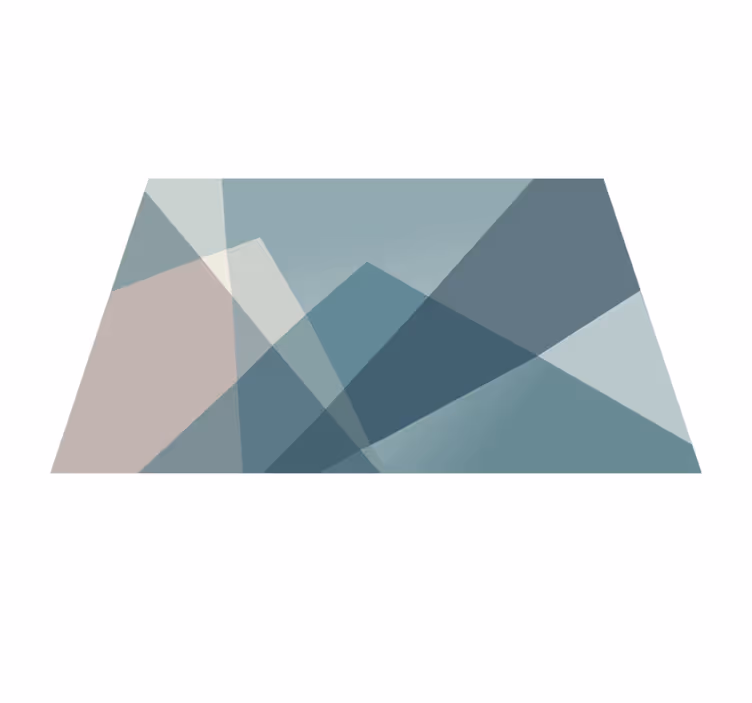 Geometric abstract design blue vinyl carpet - TenStickers