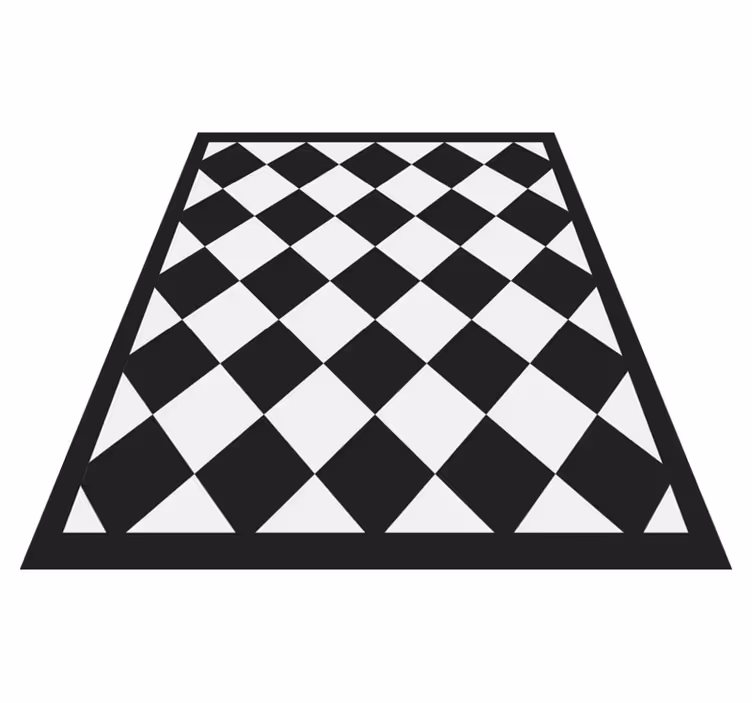 Diagonal black squares square vinyl carpet - TenStickers