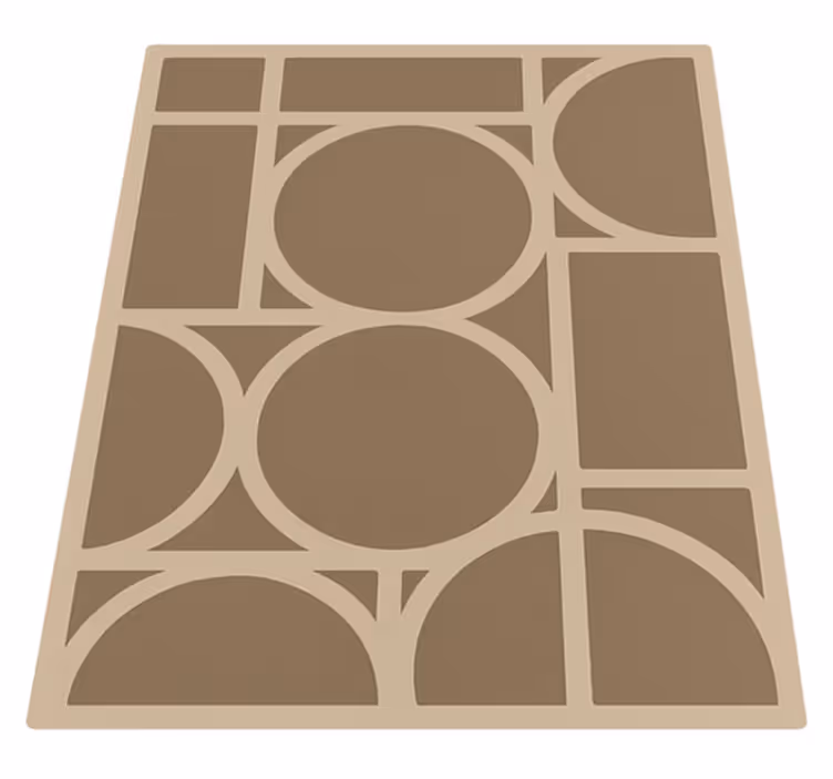 Beige geometric design square vinyl carpet - TenStickers
