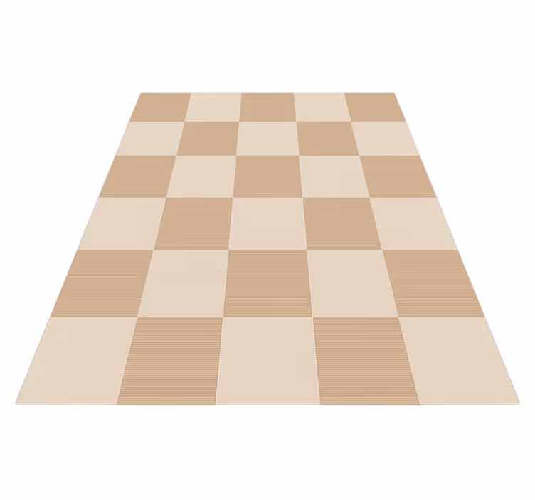Beige chequered pattern square vinyl carpet - TenStickers