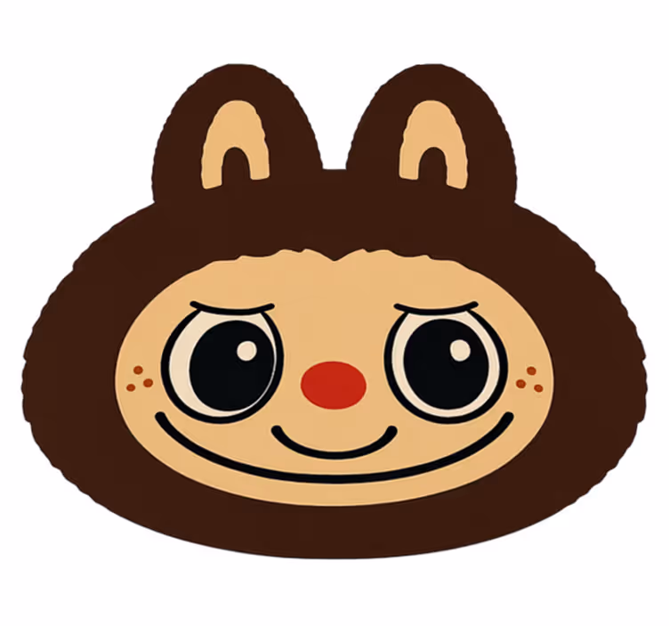 Brown Labubu design kids vinyl carpet - TenStickers