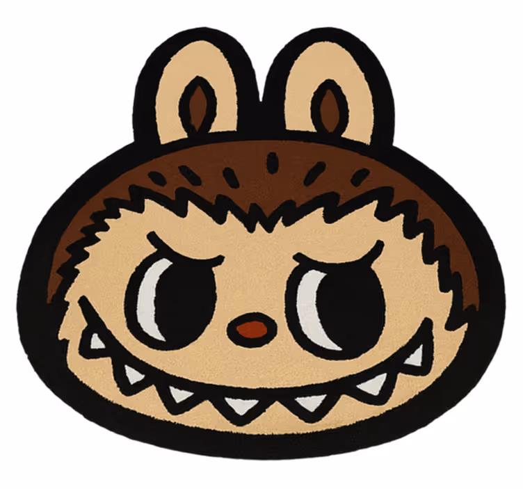 Classic brown Labubu kids vinyl carpet - TenStickers