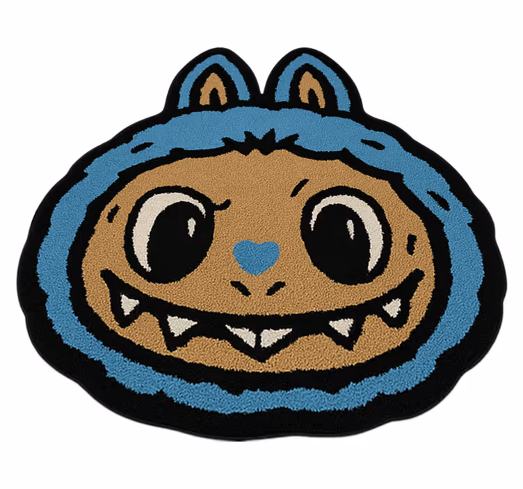Blue Labubu design kids vinyl carpet - TenStickers