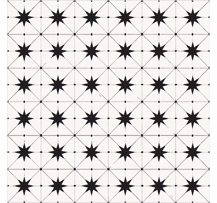 Encaustic Star Pattern dining room vinyl carpet - TenStickers
