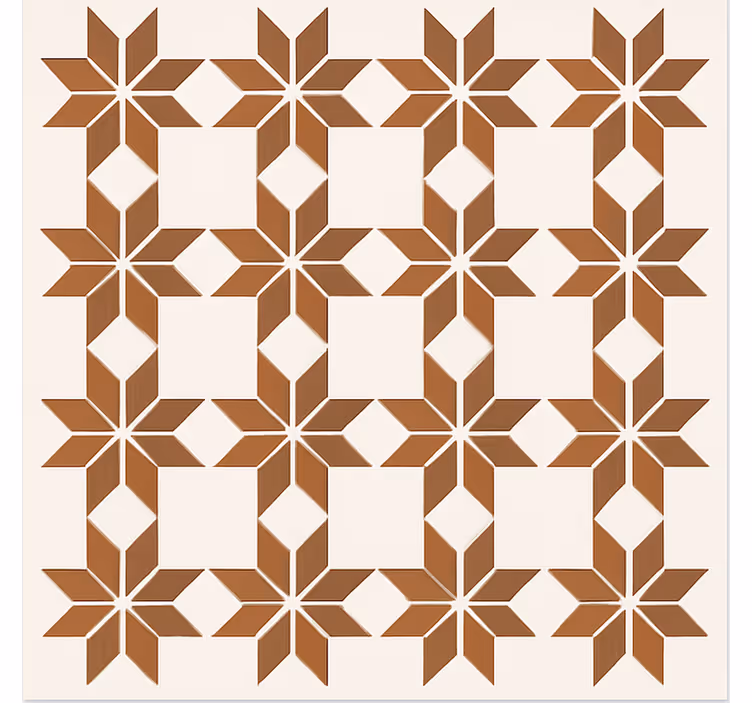 Terracotta Star Tile dining room vinyl carpet - TenStickers