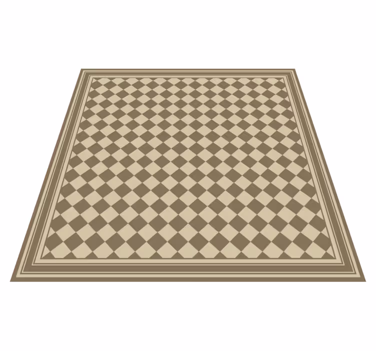 Brown Diamond Grid dining room vinyl carpet - TenStickers