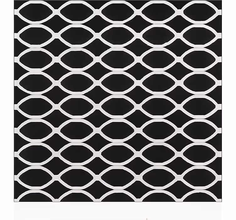 Monochrome oval design dining room vinyl carpet - TenStickers