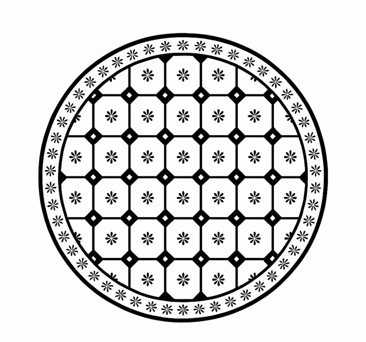 Black-and-White Tile Pattern dining room vinyl carpet - TenStickers