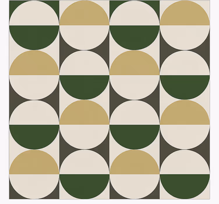 Mid-Century Circular Pattern dining room vinyl carpet - TenStickers