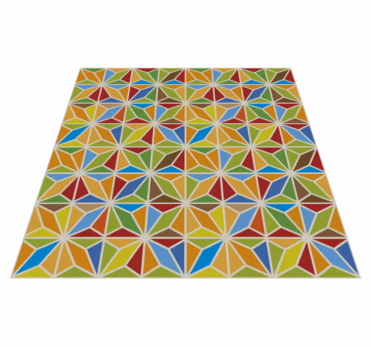 Kaleidoscopic Geometric Tile dining room vinyl carpet - TenStickers